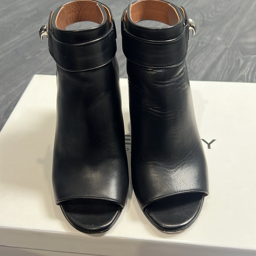 Givenchy Black Leather Wedge Sandals - Picture 5 of 10